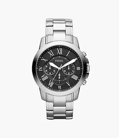 fossil grant chronograph stainless steel watch box set|fossil grant fs4736.